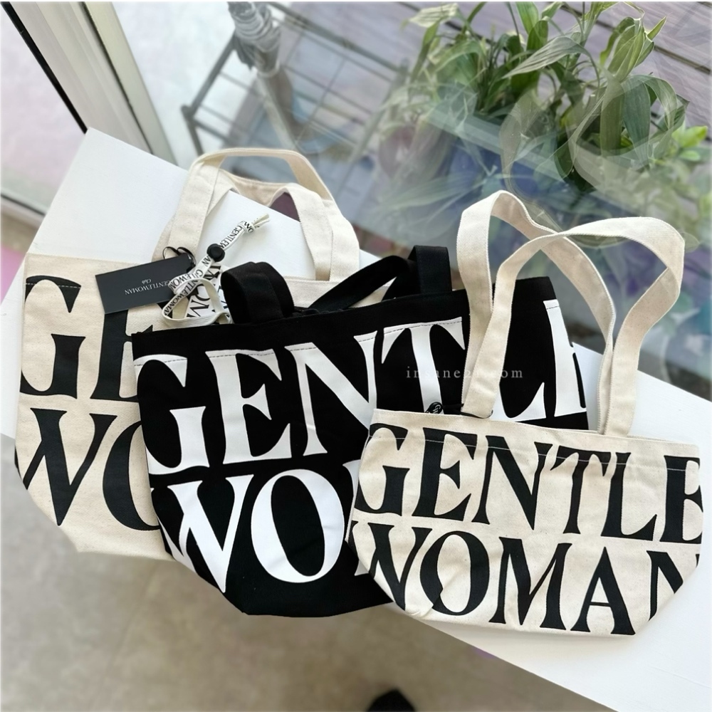 泰國 GENTLE WOMAN 帆布 提袋 手提袋 肩背包 束口袋