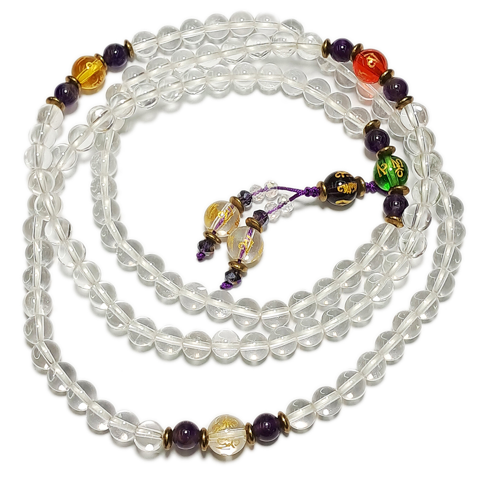 五行珠+水晶108念珠6 mm【十方】138931