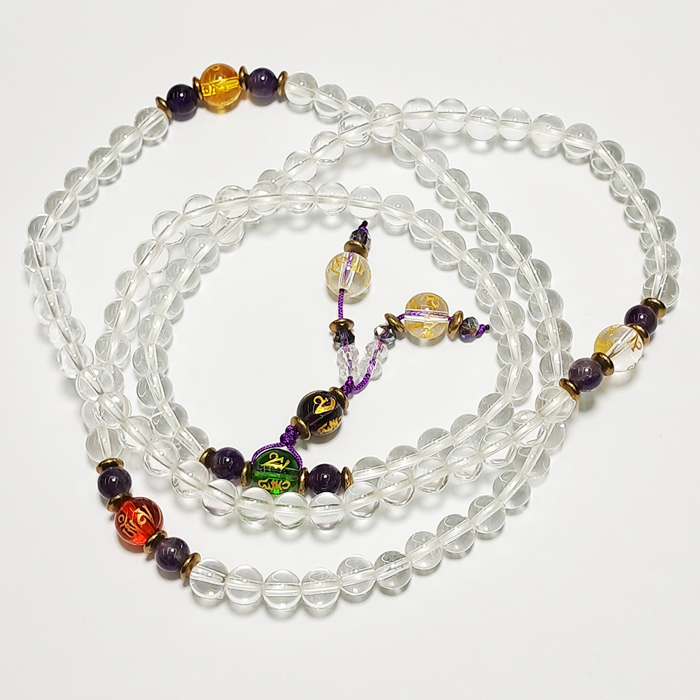 五行珠+水晶108念珠6 mm【十方】138931