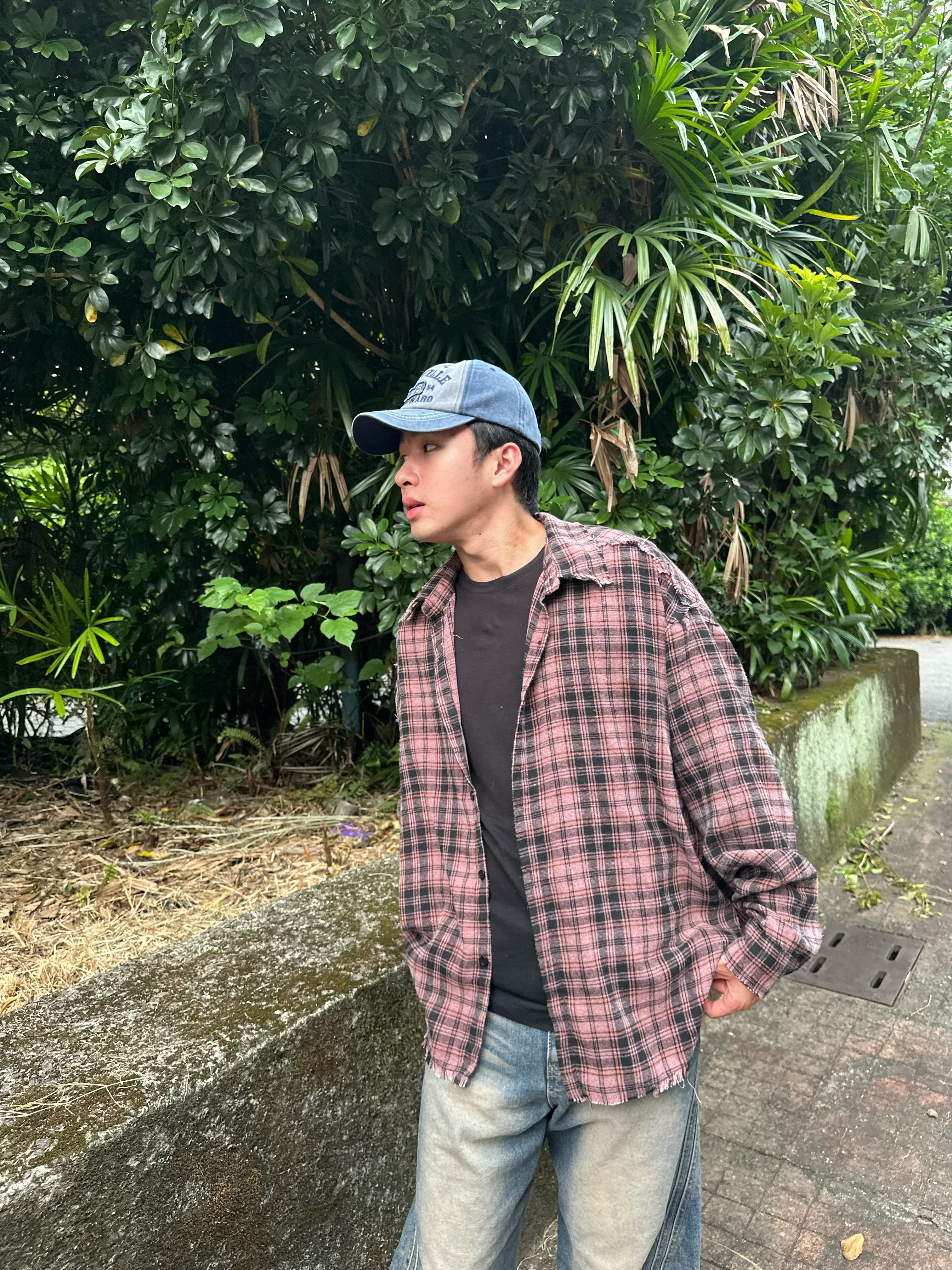 Street 氛圍利器 不收邊 格紋 襯衫