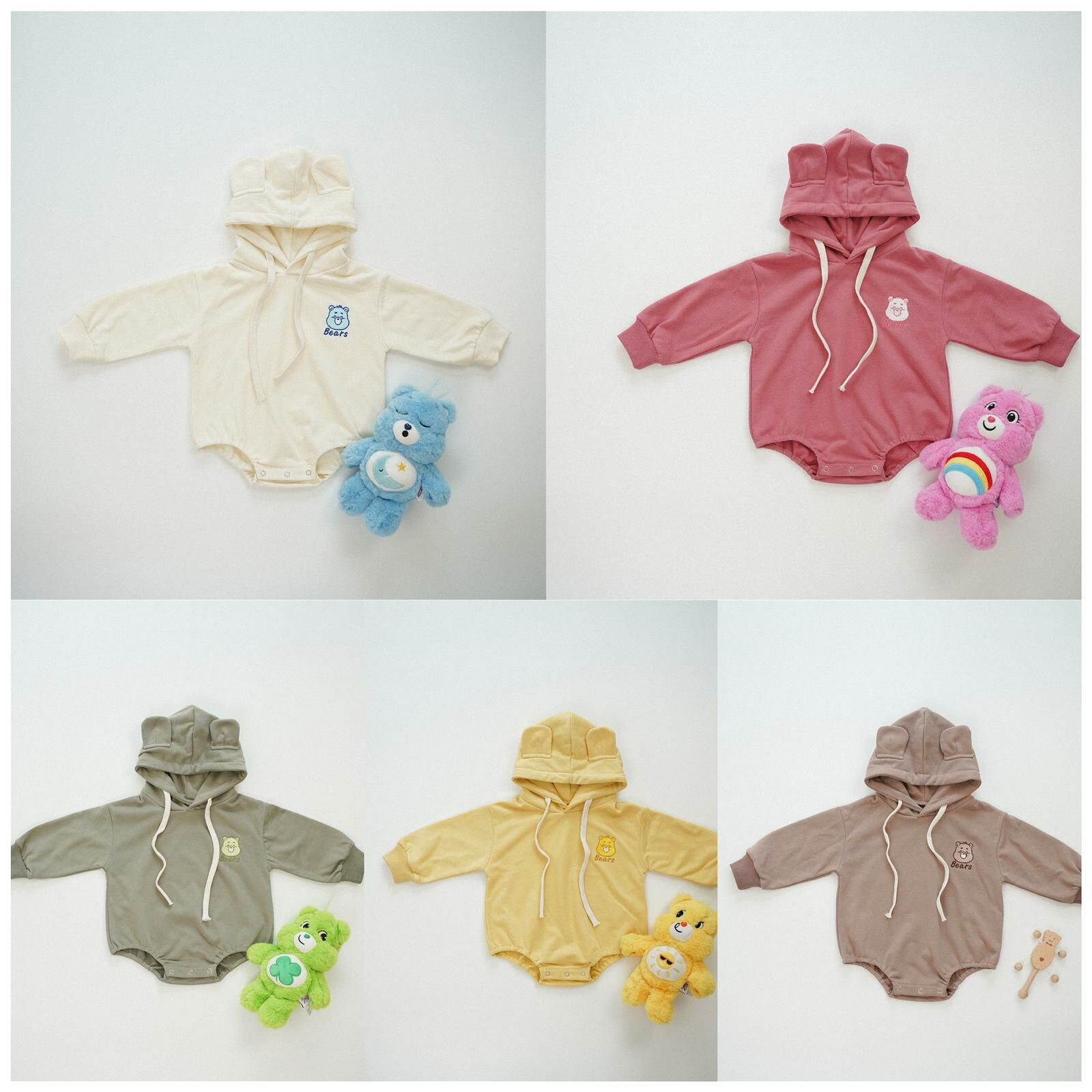 韓版care bear有帽爬服