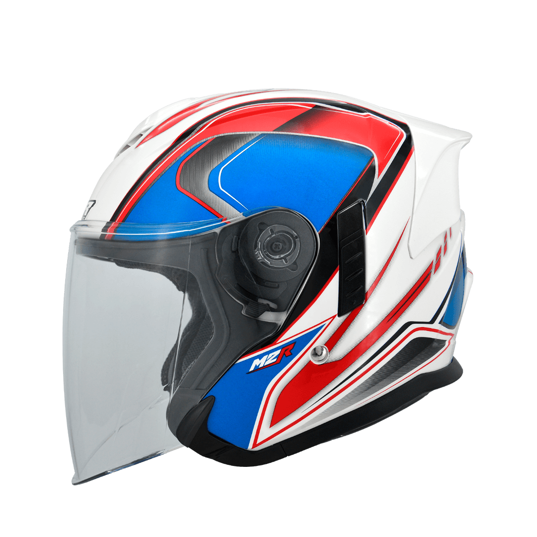 M2R FR-2 特仕版 #15 科幻 白紅藍 彩繪 3/4罩 內墨片款式