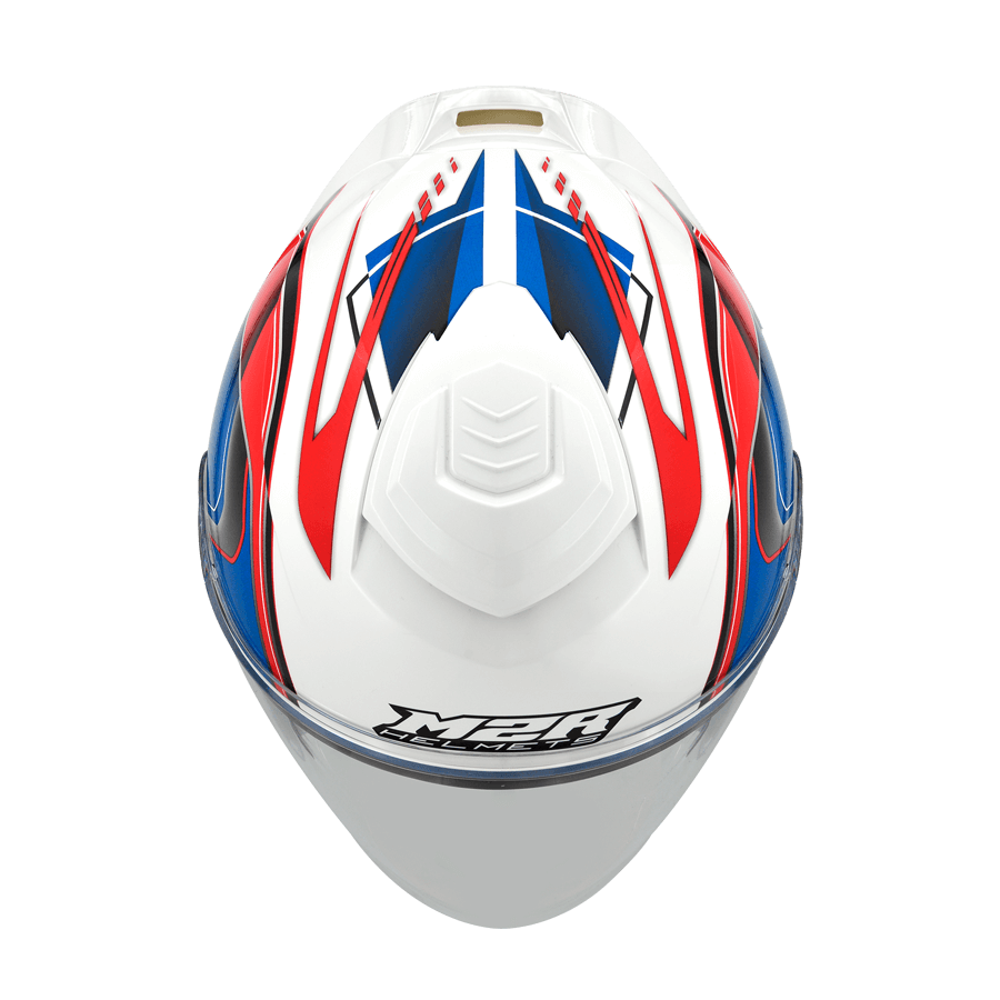 M2R FR-2 特仕版 #15 科幻 白紅藍 彩繪 3/4罩 內墨片款式