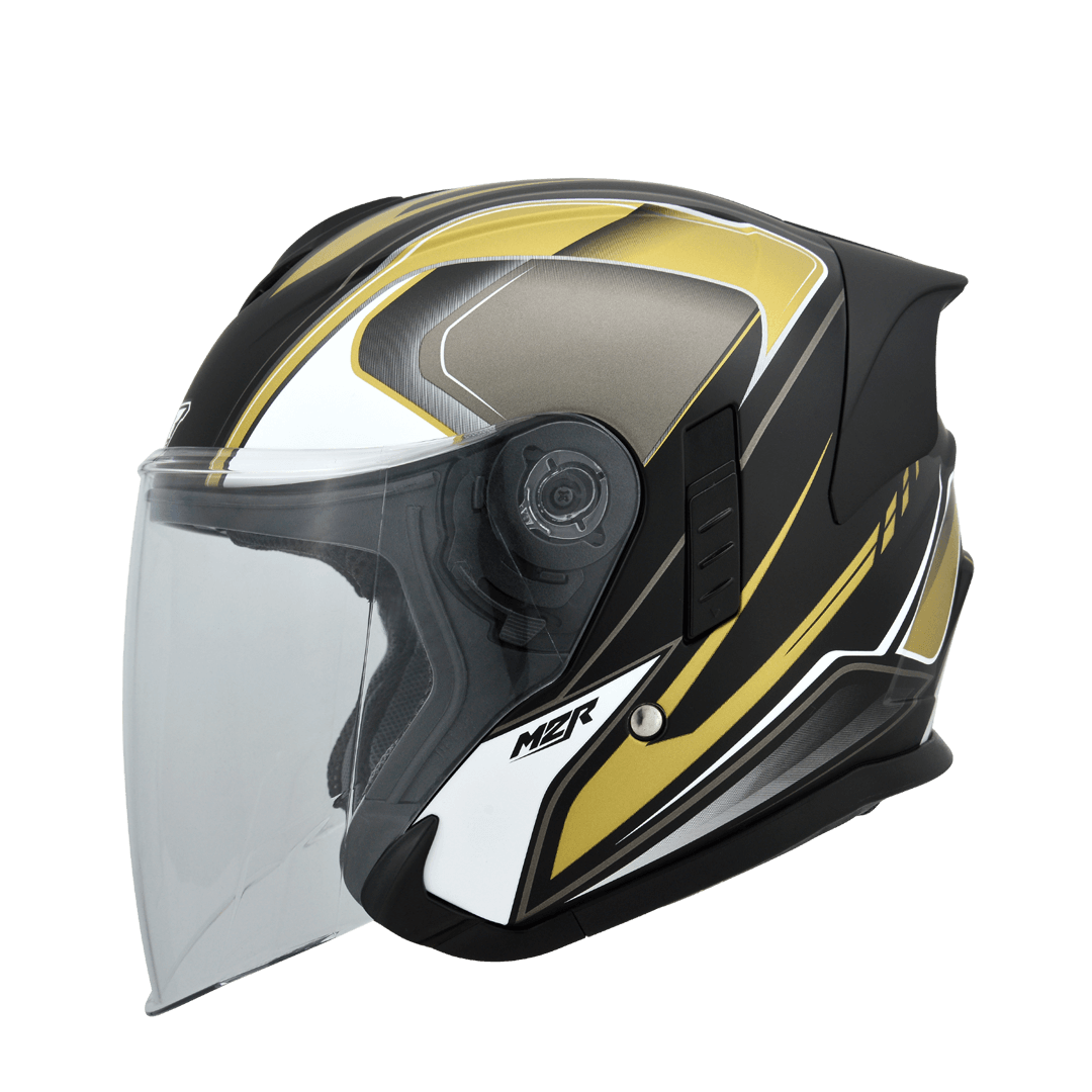 M2R FR-2 特仕版 #15 科幻 消光黑金 彩繪 3/4罩 內墨片款式