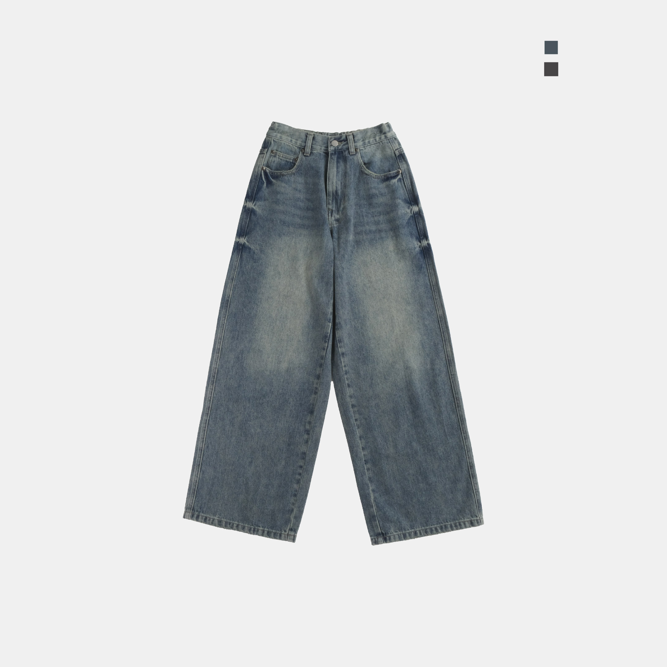 SIMON MADE GC-2401 巴黎 BAGGY 水洗 闊腿 牛仔褲