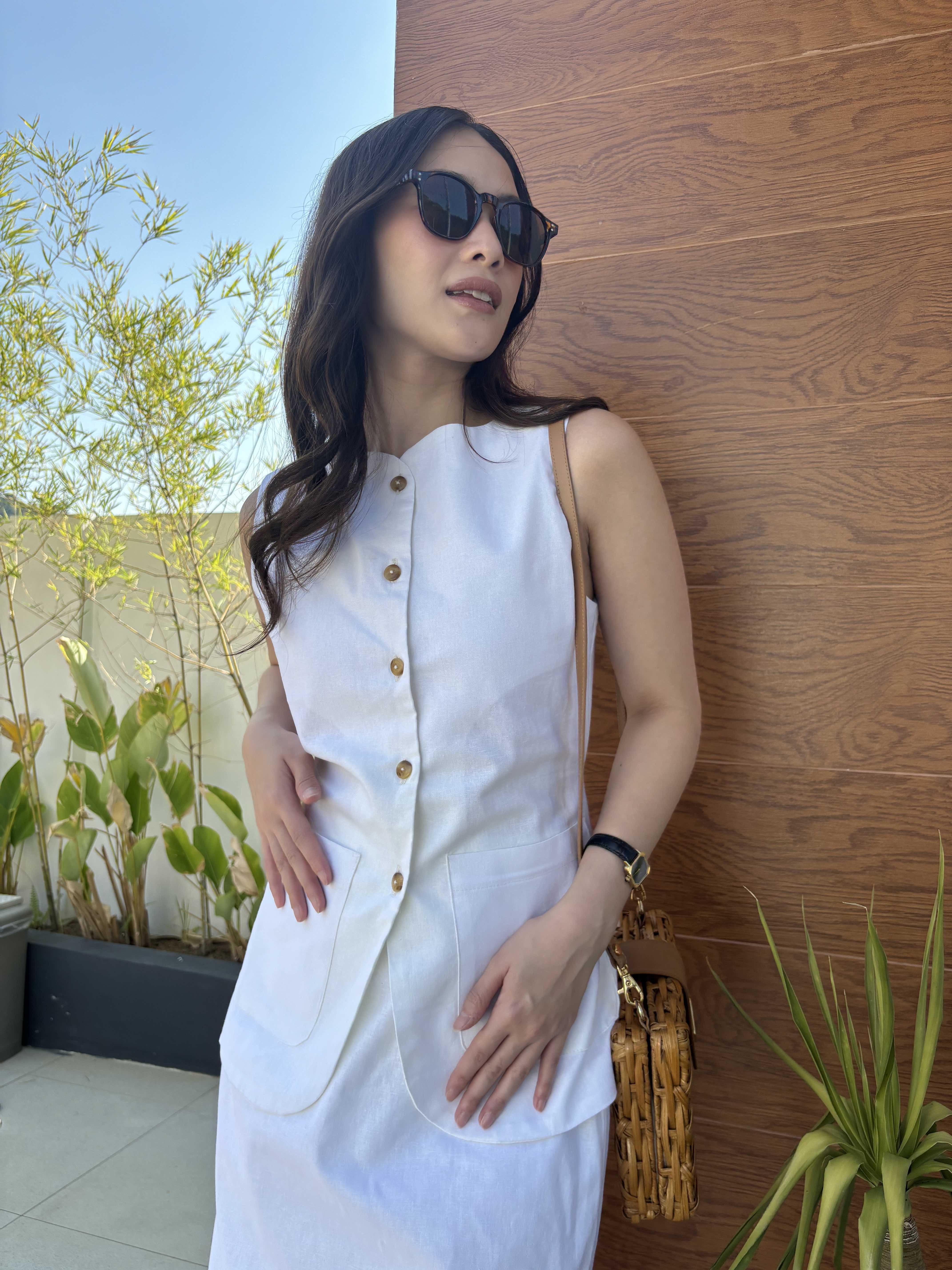 Austine Linen Top - White (Special Release)