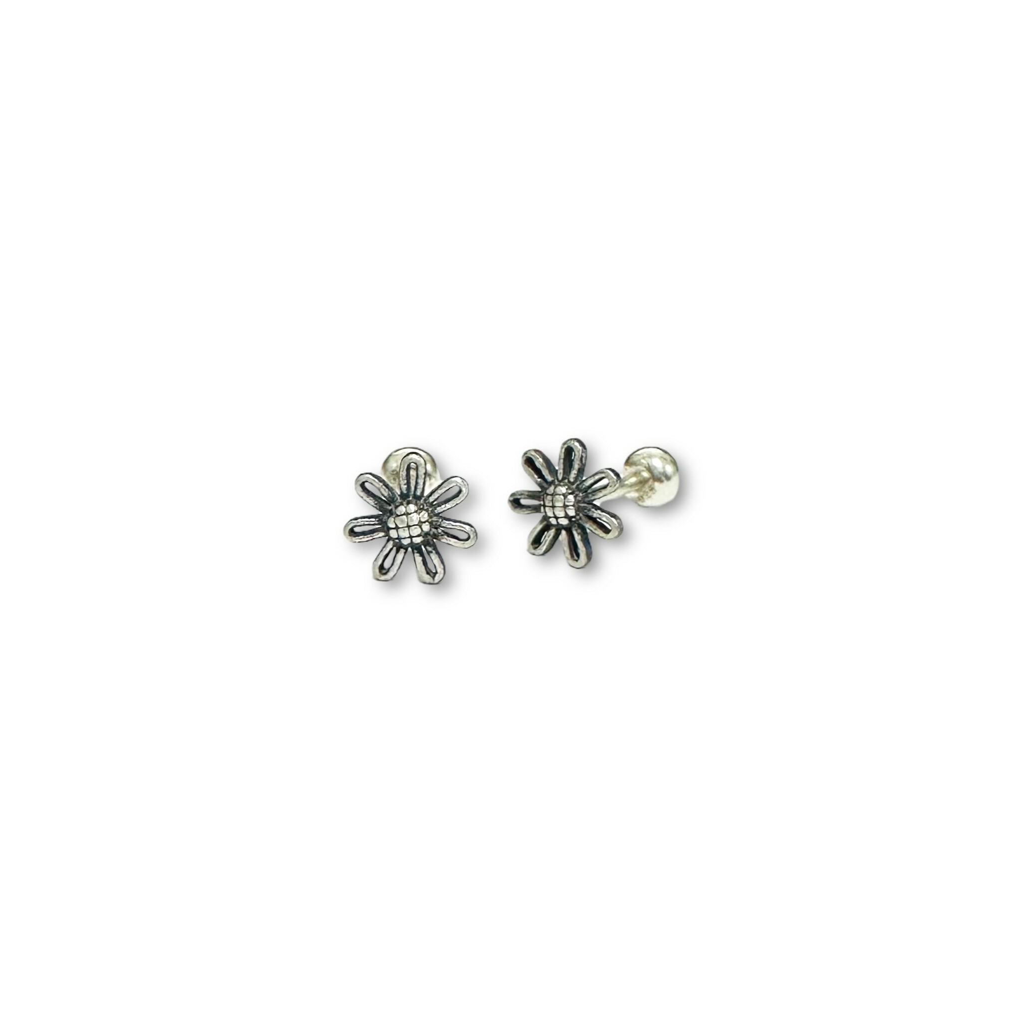 純銀鎖珠-復古銀七瓣花 (單支價)