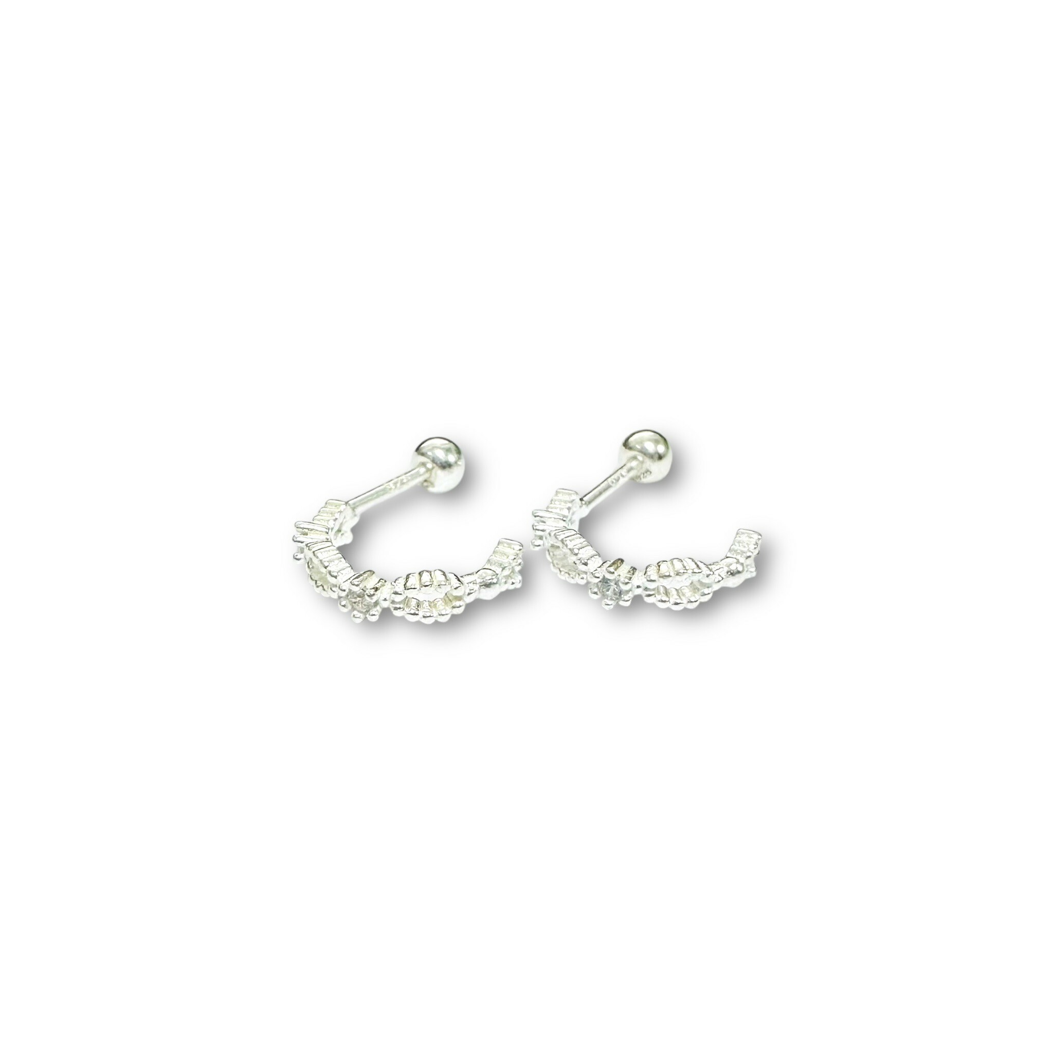 純銀鎖珠-小鋯+簍空結C圈 (單支價)