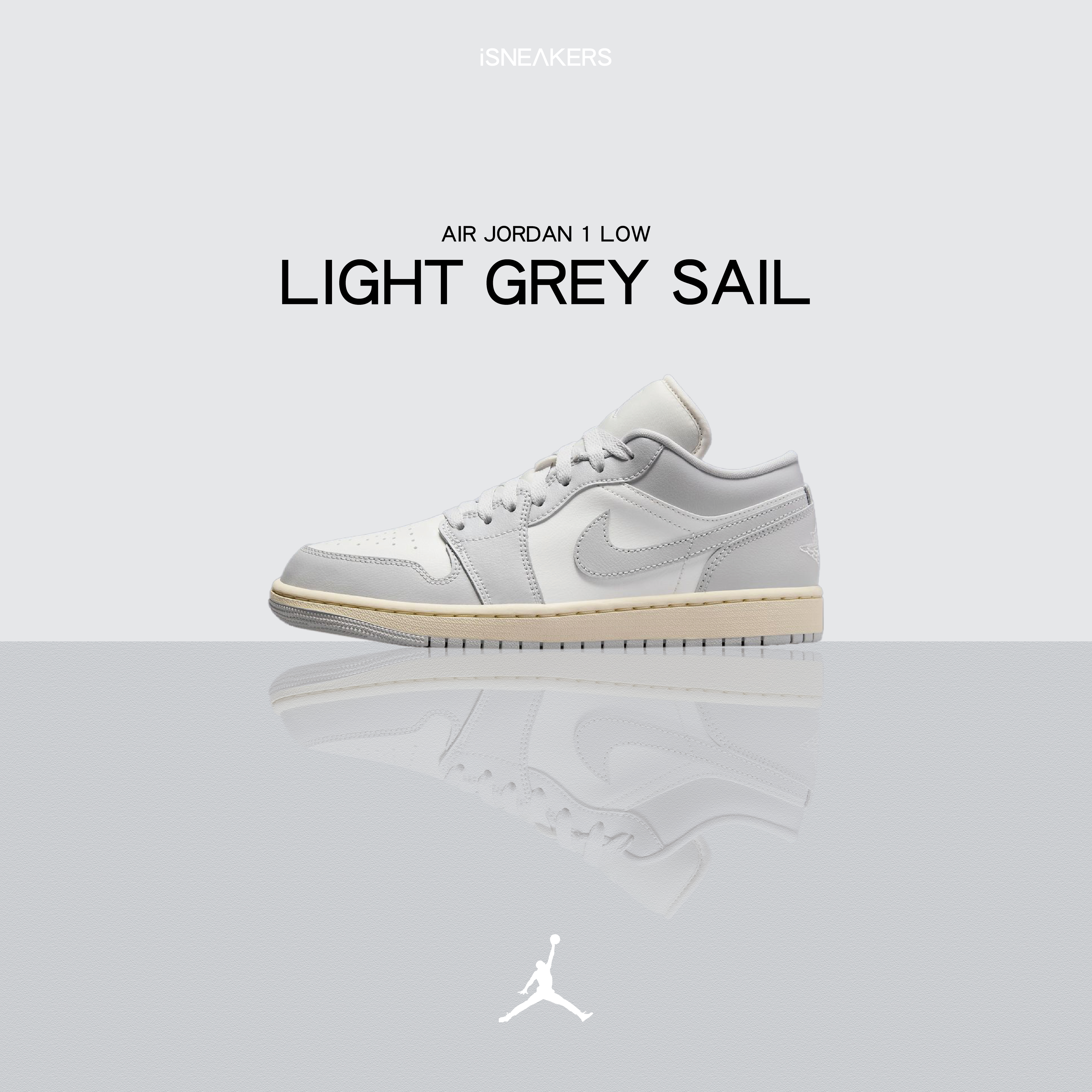 iSNEAKERS｜Air Jordan 1 Low "Light Grey Sail" 椰奶骨白灰 DC0774-103