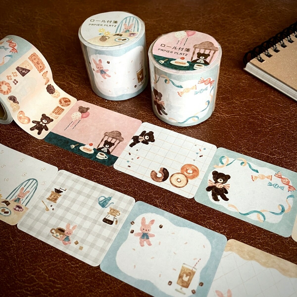 日本 PAPIER PLATZ x 插畫家 Nakauchi Waka 捲筒 紙膠帶 /便利貼