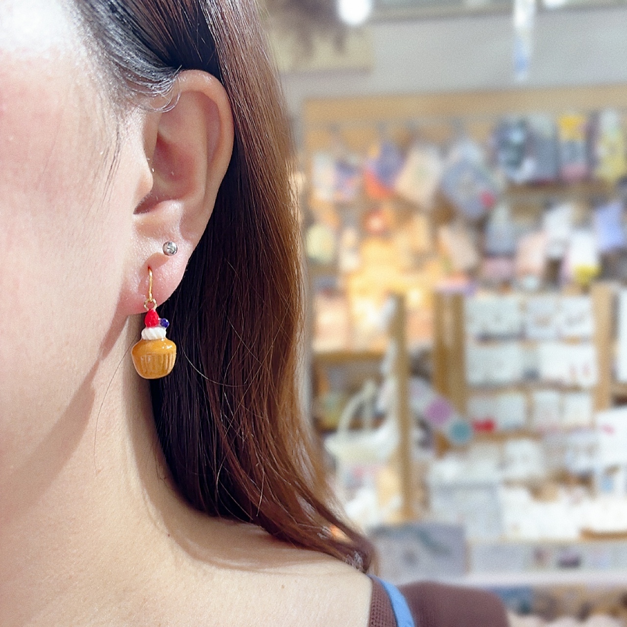 紙包蛋糕耳環