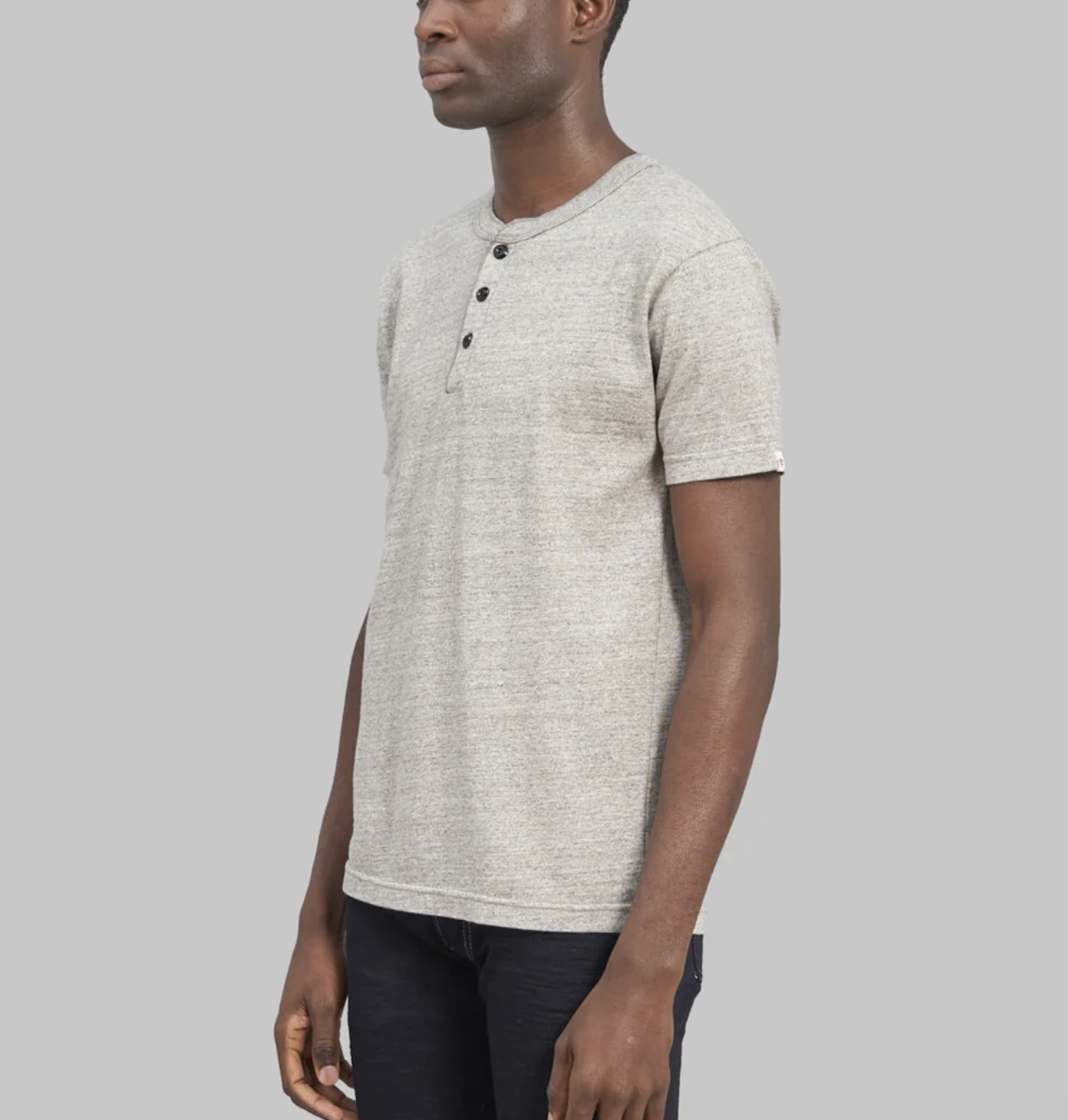 UES RAMAYANA HENLEY NECK T-SHIRT GREY