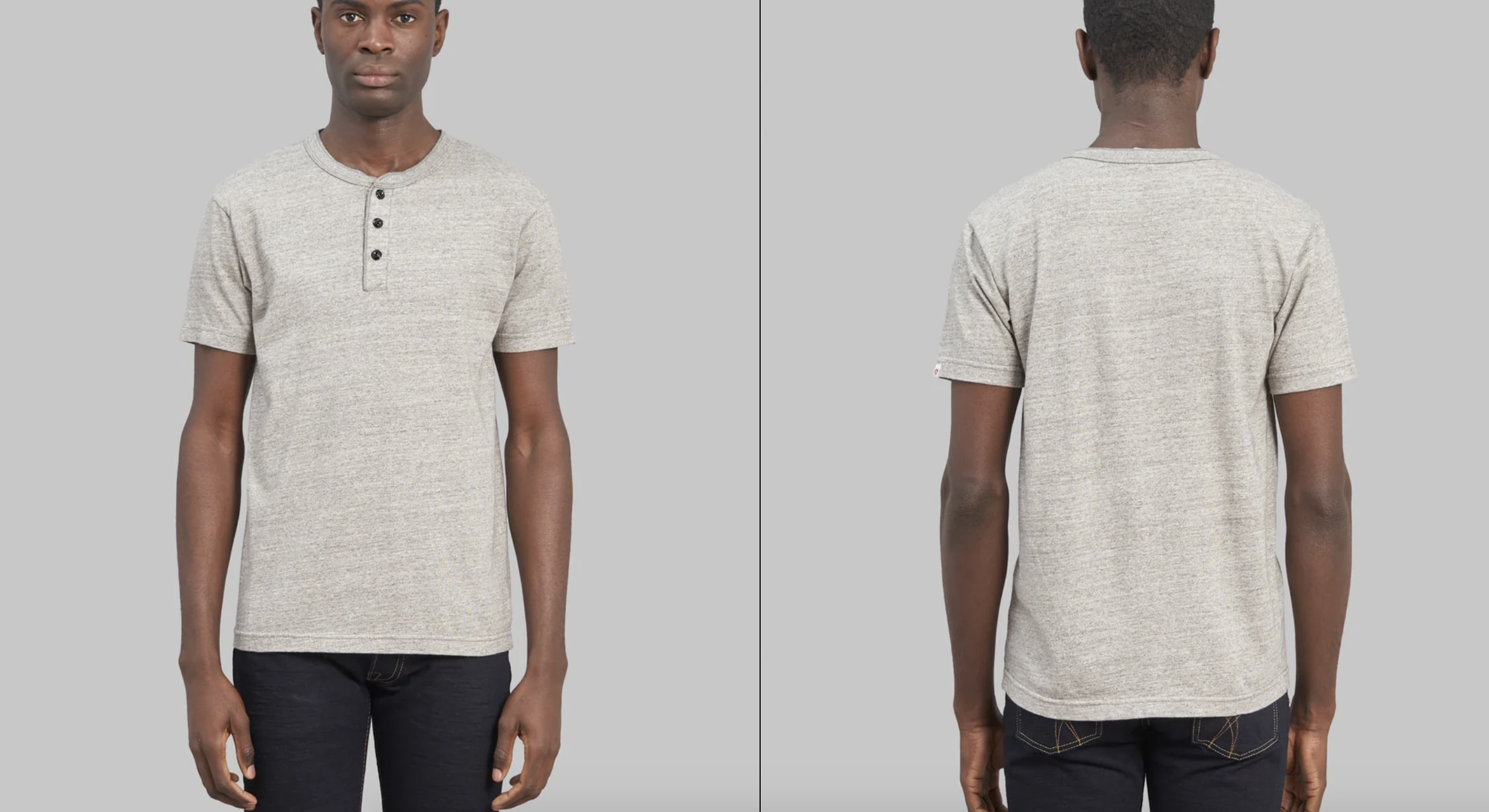 UES RAMAYANA HENLEY NECK T-SHIRT GREY