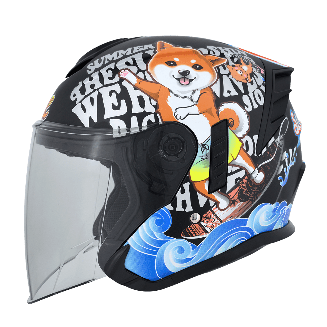 M2R FR-2 紀念版 #3 柴犬 消光黑 彩繪 3/4罩 內墨片款式