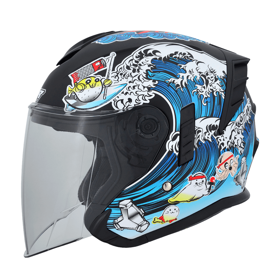 M2R FR-2 紀念版 #1 海洋世界 消光黑 彩繪 3/4罩 內墨片款式