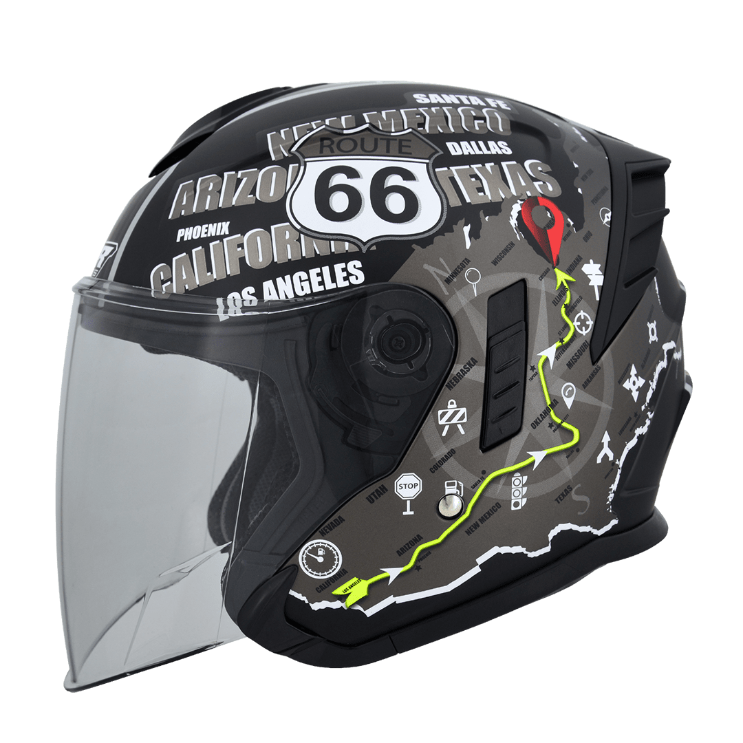 M2R FR-2 紀念版 #5 66號公路 消光黑 彩繪 3/4罩 內墨片款式