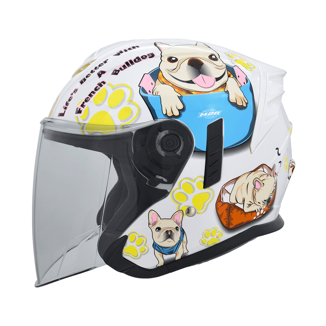 M2R FR-2 紀念版 #12 法鬥 亮白 彩繪 3/4罩 內墨片款式