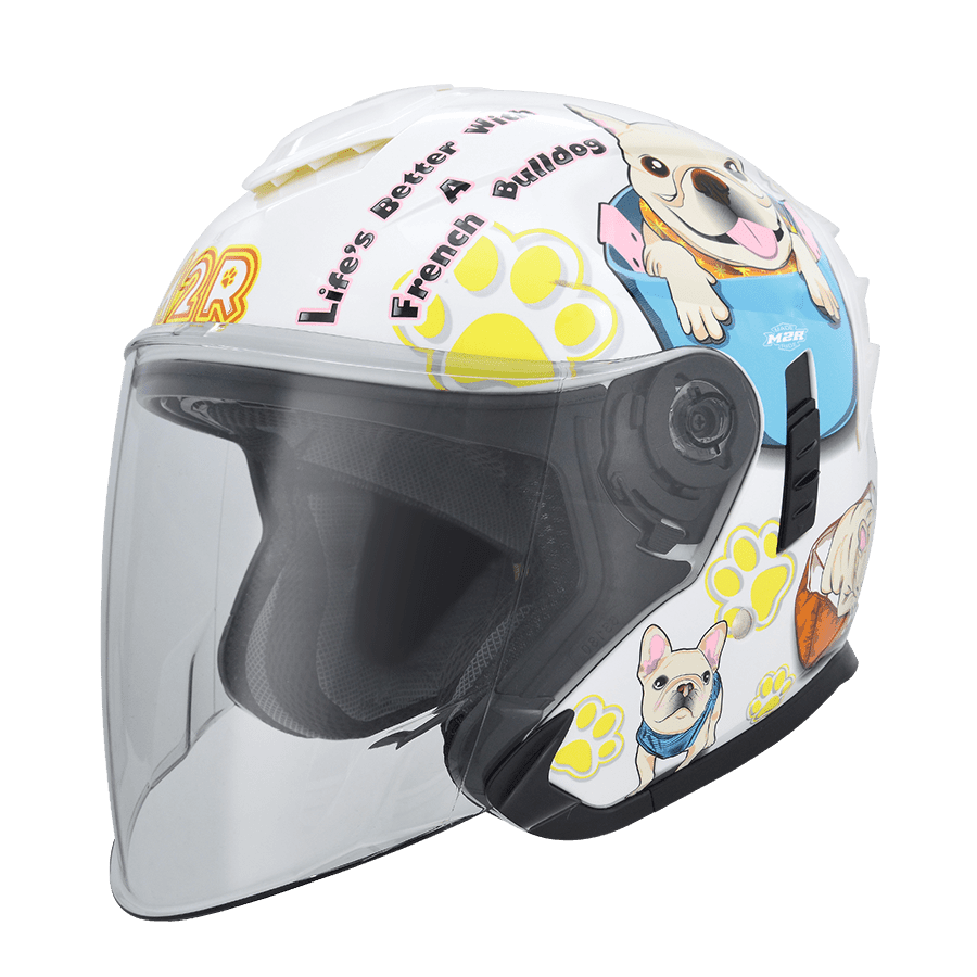 M2R FR-2 紀念版 #12 法鬥 亮白 彩繪 3/4罩 內墨片款式