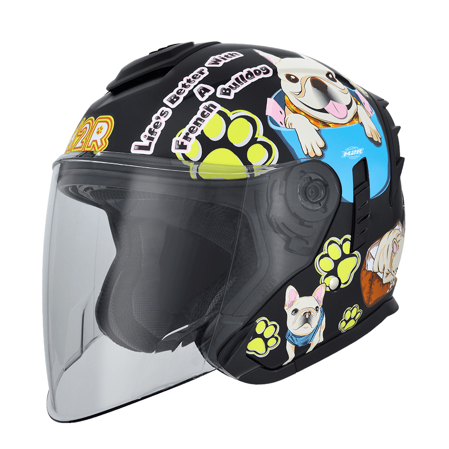 M2R FR-2 紀念版 #12 法鬥 消光黑 彩繪 3/4罩 內墨片款式