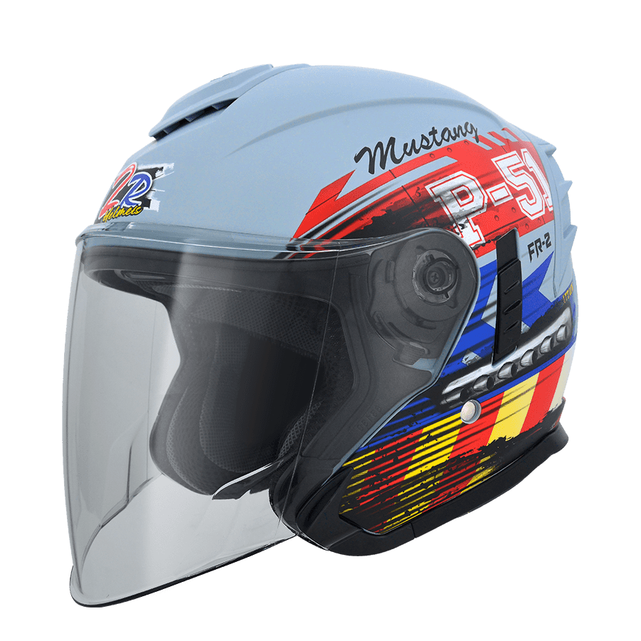 M2R FR-2 紀念版 #10 P51迷彩 消光冰河藍 彩繪 3/4罩 內墨片款式