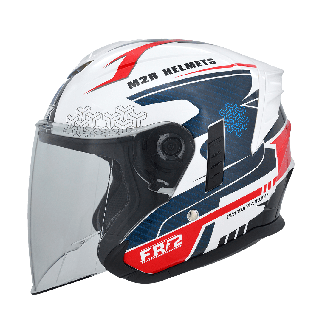 M2R FR-2 紀念版 #13 極馳 亮白 彩繪 3/4罩 內墨片款式