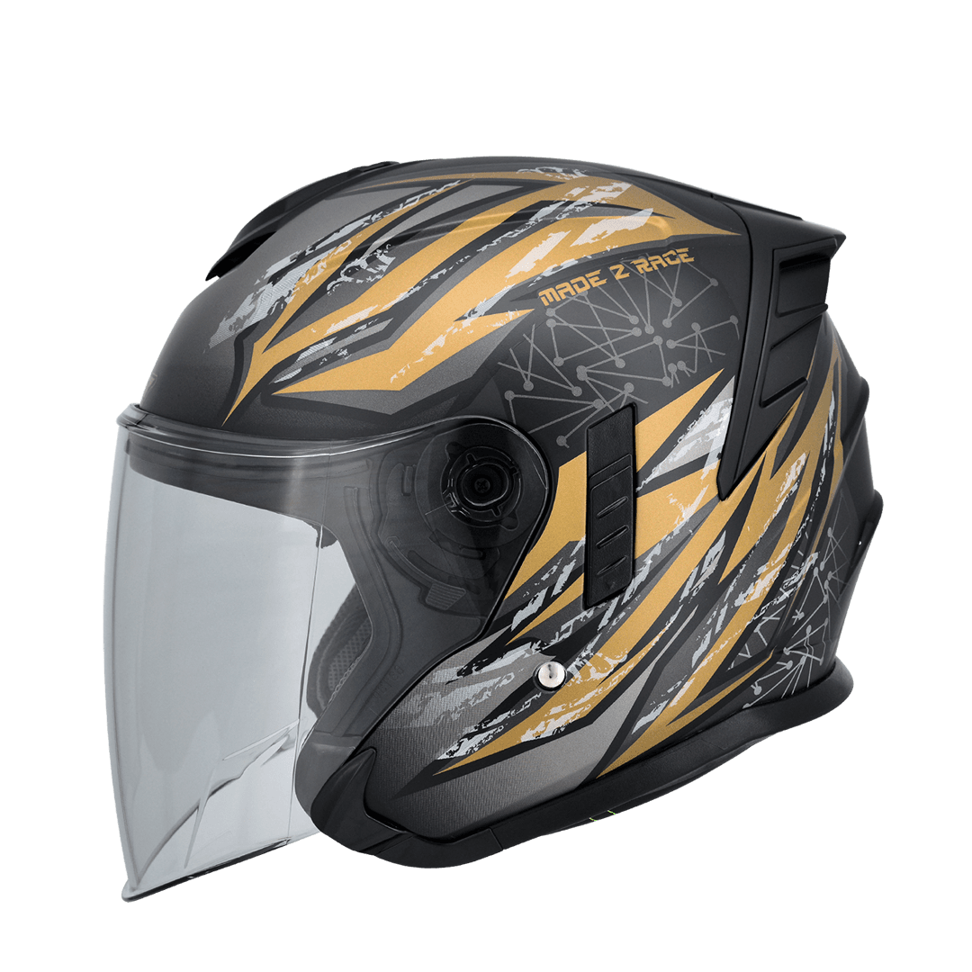 M2R FR-2 紀念版 #18 消光黑金 彩繪 3/4罩 內墨片款式