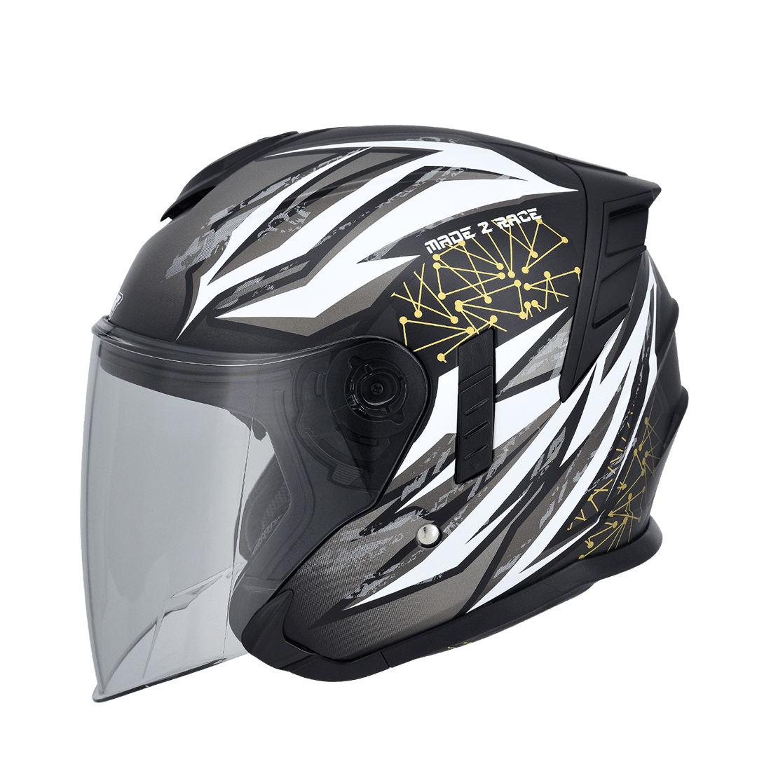 M2R FR-2 紀念版 #18 消光黑銀 彩繪 3/4罩 內墨片款式