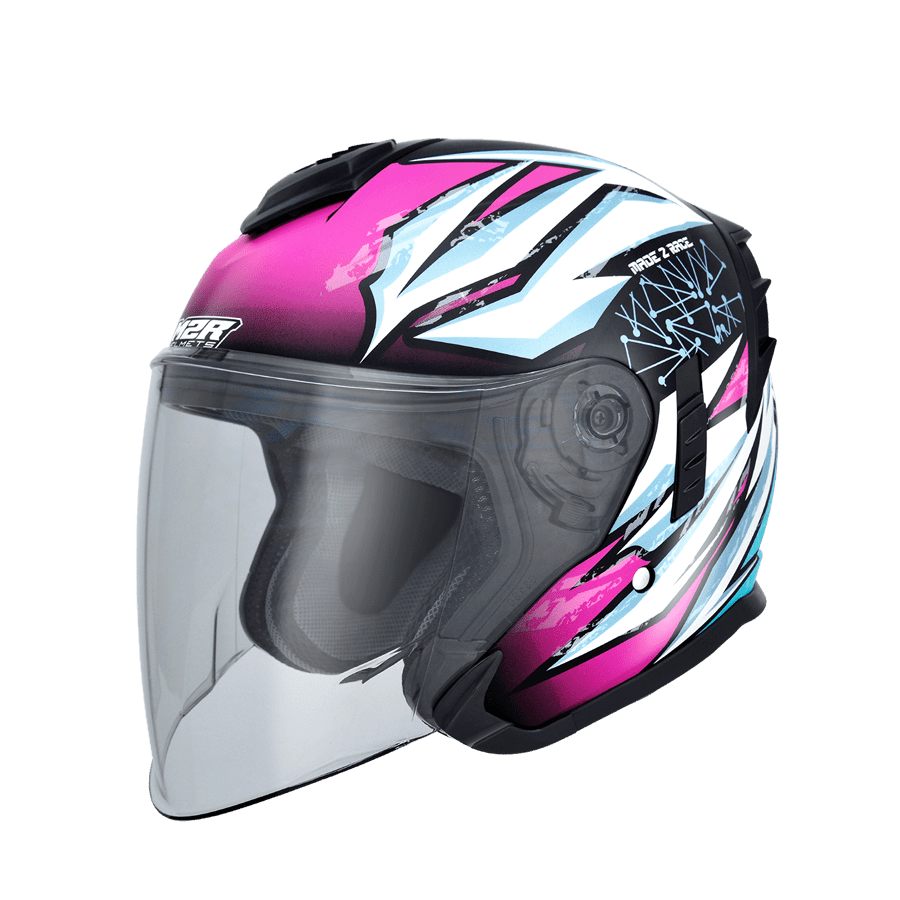 M2R FR-2 紀念版 #18 亮面黑桃紅 彩繪 3/4罩 內墨片款式