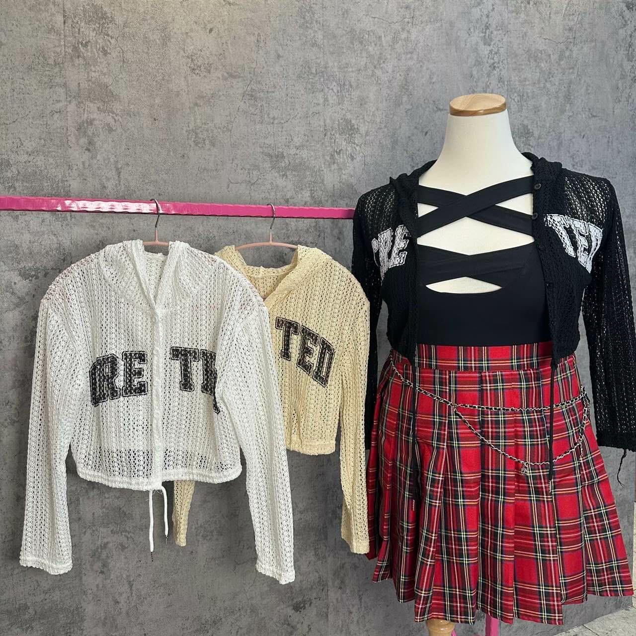 連帽針織短版外罩