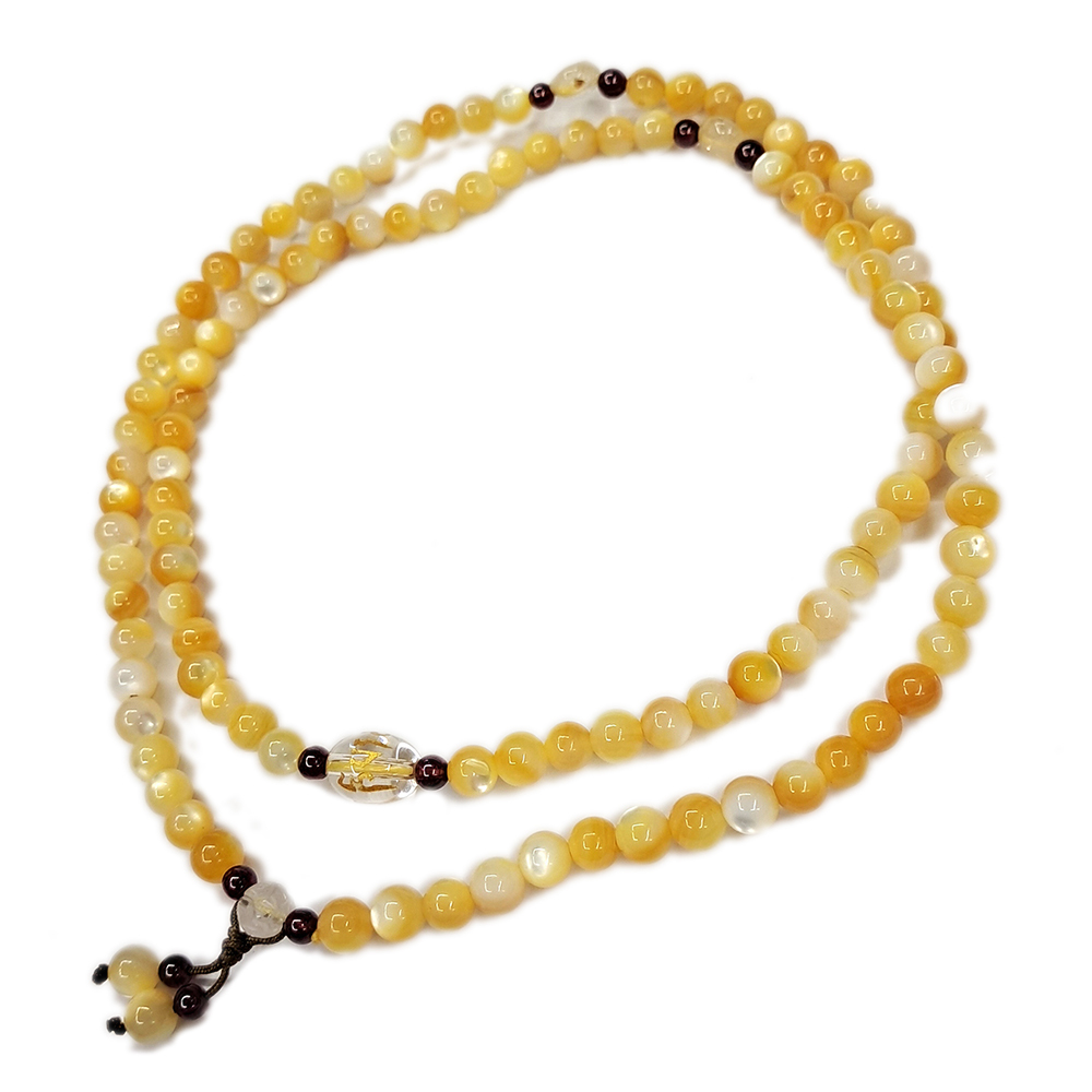 六字真言+黃金珍珠貝108念珠5mm【十方】148164