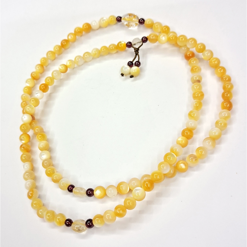 六字真言+黃金珍珠貝108念珠5mm【十方】148164