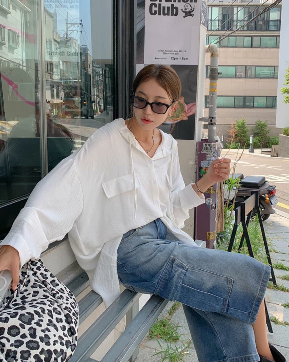 【慵懶百搭的雙口袋連帽襯衫】（現貨）