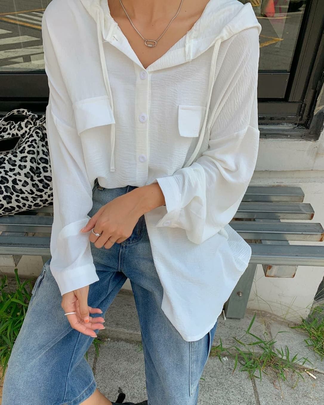 【慵懶百搭的雙口袋連帽襯衫】（現貨）