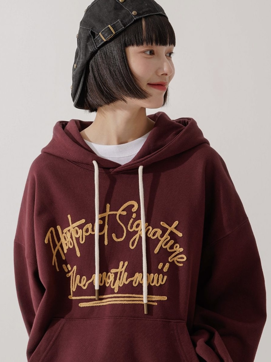 <預購> 韓國TWN 電繡草寫Absignature高磅帽T#帽踢