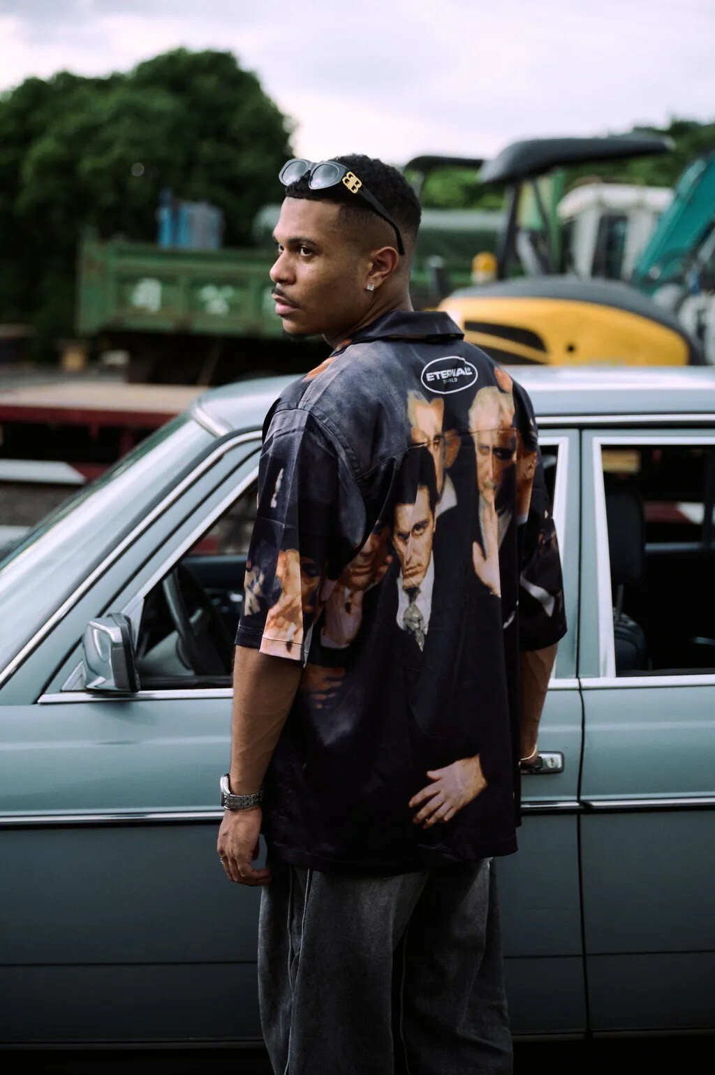 ETERNAL 滿版教父 SCARFACE  緞面高質感古巴領襯衫 短袖