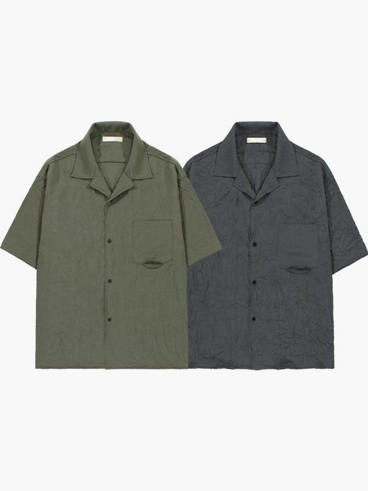 淨色皺布短袖恤衫 S2270