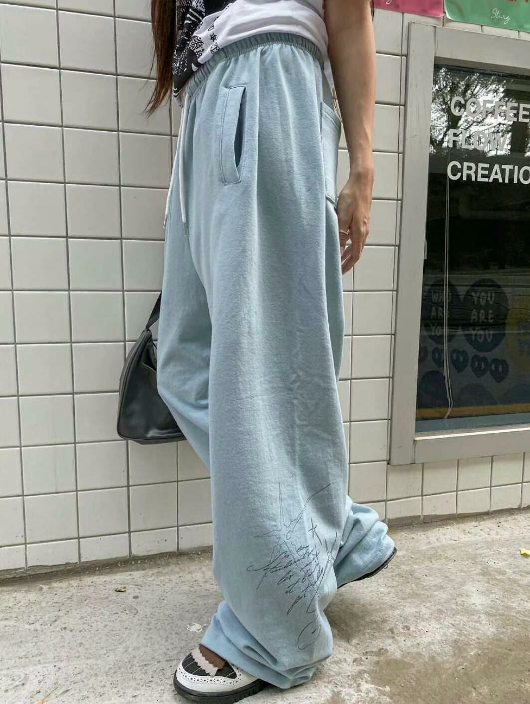 圖案棉質鬆身褲 P2973