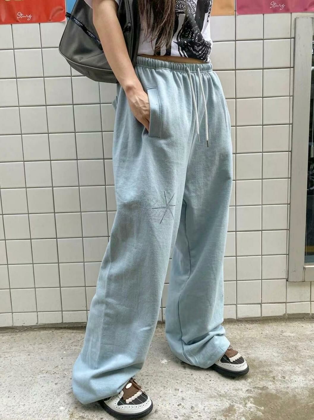 圖案棉質鬆身褲 P2973