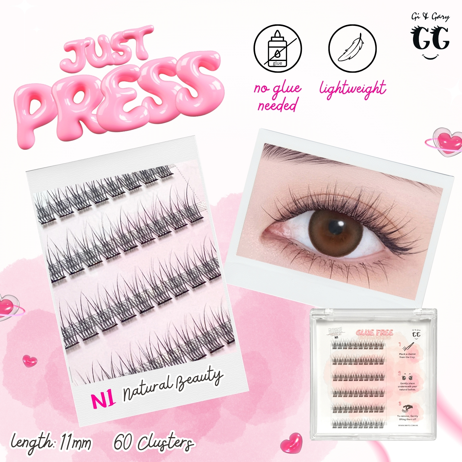 Gi & Gary 自黏假睫毛 (無需膠水) Gi & Gary Glue Free Eyelashes