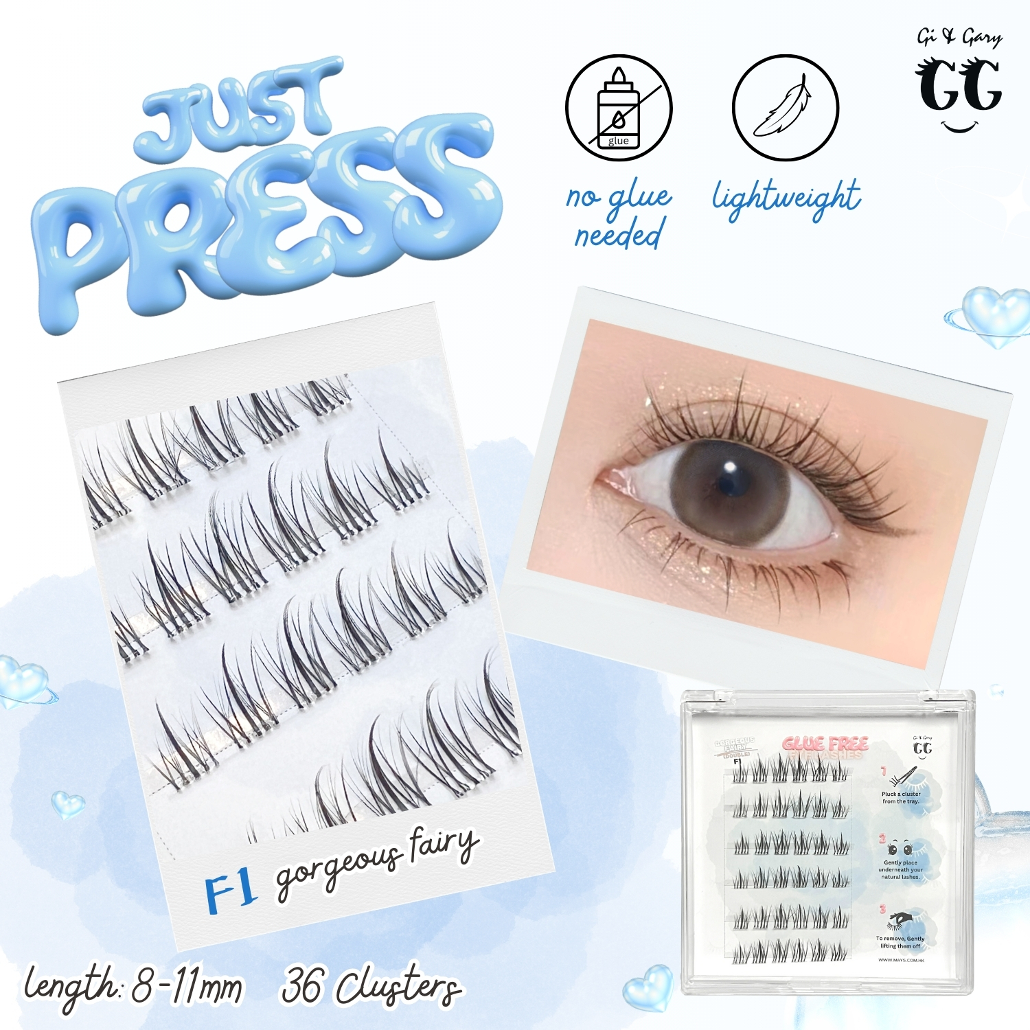 Gi & Gary 自黏假睫毛 (無需膠水) Gi & Gary Glue Free Eyelashes