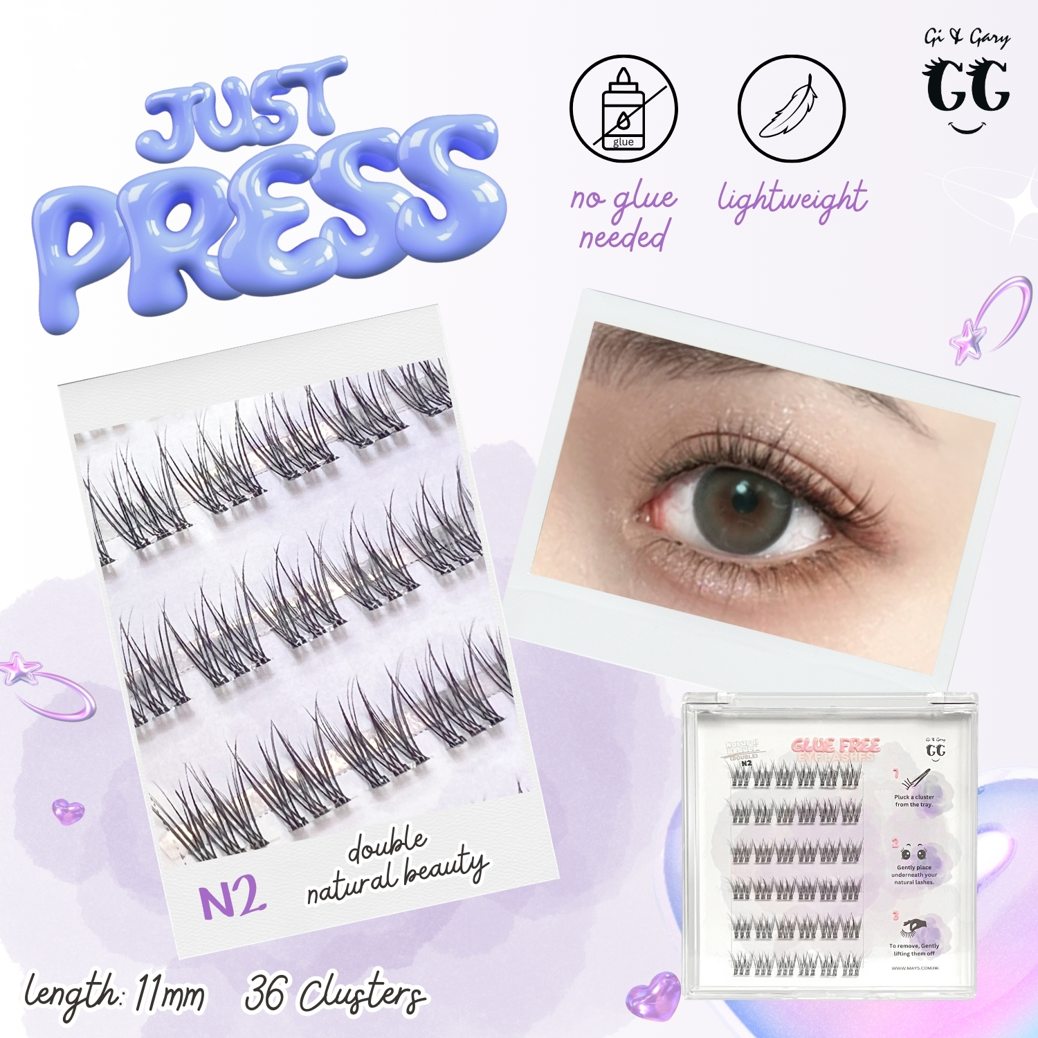 Gi & Gary 自黏假睫毛 (無需膠水) Gi & Gary Glue Free Eyelashes