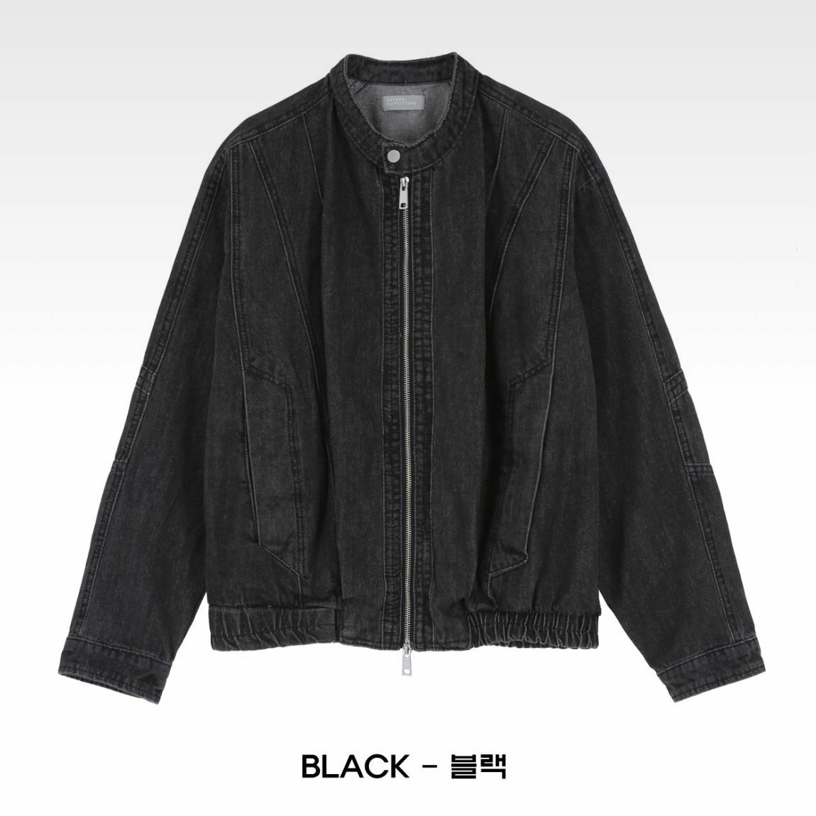 洗水企領拉鍊牛仔褸 JK2529