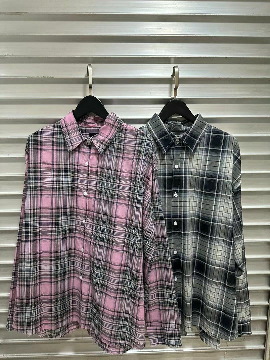 格仔長袖恤衫 S2277