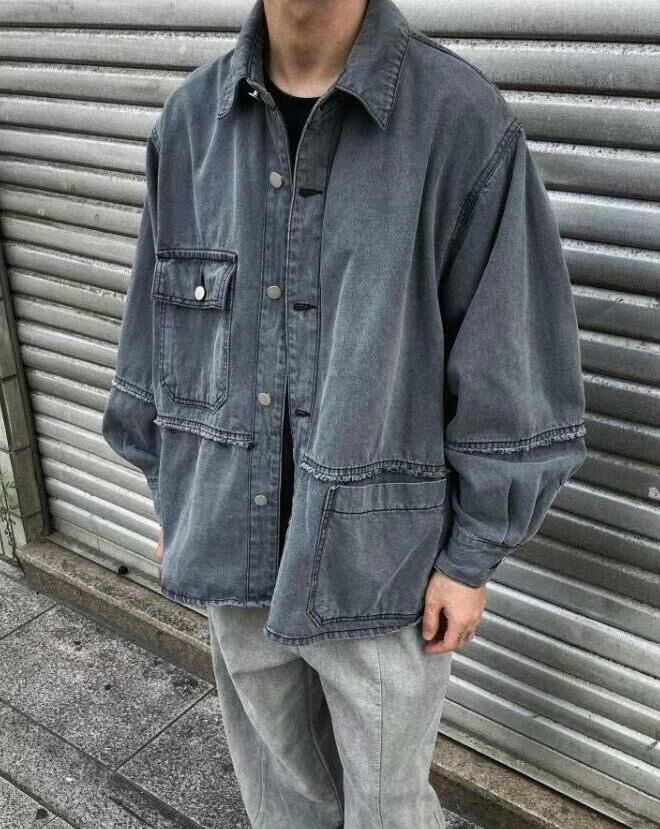 淨色牛仔長袖恤衫外套 JK2530