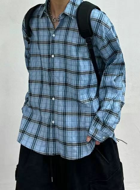 格仔長袖恤衫 S2278