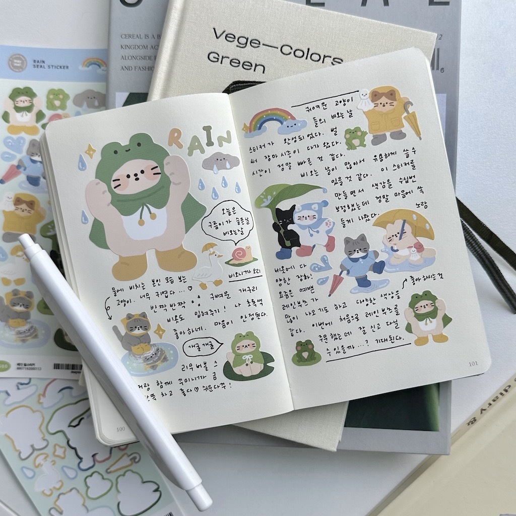 Maymar Sticker一Rain (Korean Stationery Brand)