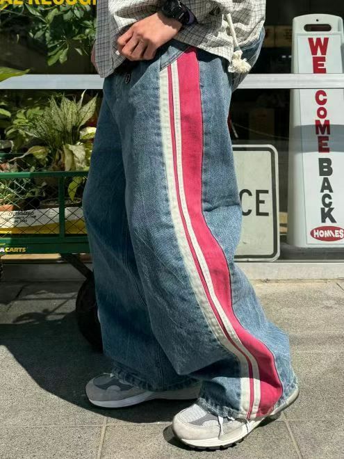 洗水紅間鬆身牛仔褲 J735