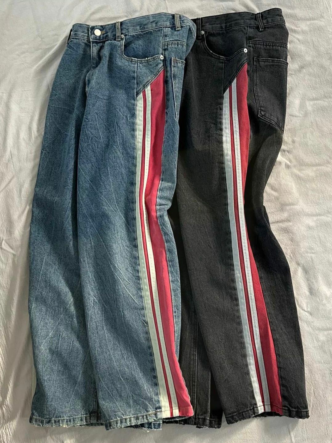 洗水紅間鬆身牛仔褲 J735