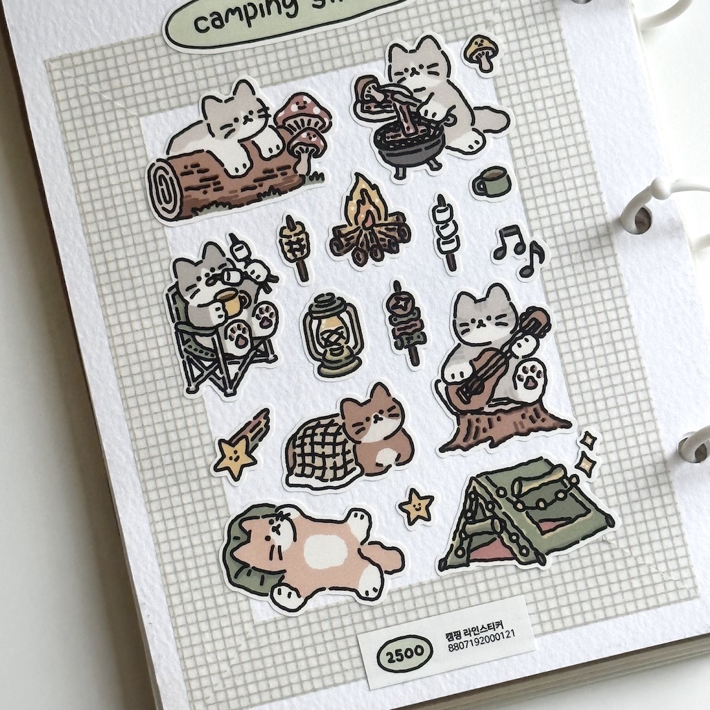 Maymar Sticker一Line Sticker Series | Camping (Korean Stationery Brand)