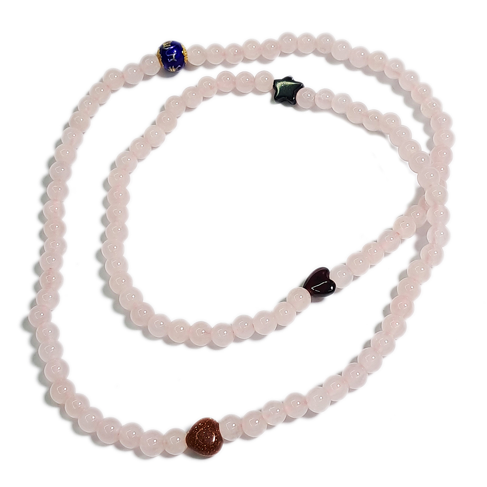 愛心金砂+粉晶108念珠5mm【十方】122764